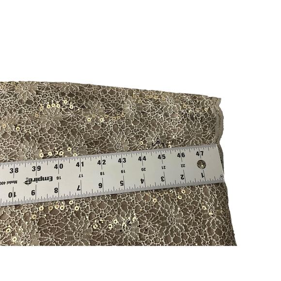 R&M Richards Dress Womens 18 Gold Lace Sequin 2 Piece Jacket Overlay Formal Set - Picture 8 of 16